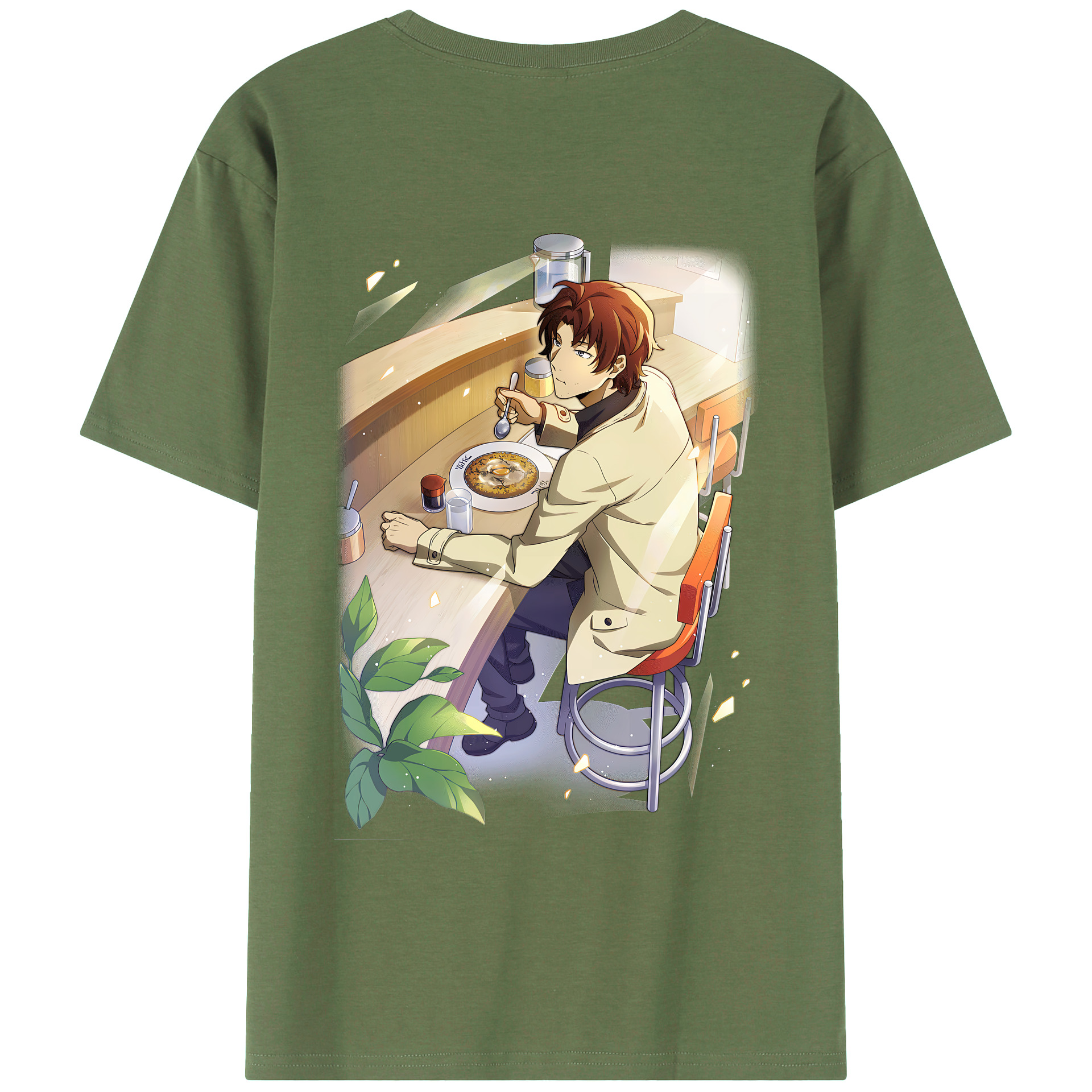 （画像用） 文豪ストレイドッグス Bungo Stray Dogs 綿100％ メンズ半袖Tシャツ（バックプリント） 通気性